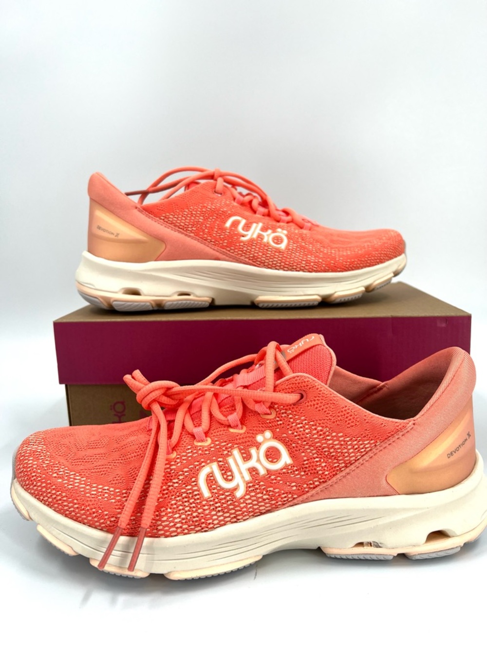 Ryka Women's Devotion X Walking Sport Sneakers Shoe Color Coral Orange Size 9.5M
